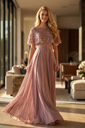 Beaded Two Piece Gown with Draped Ruched Skirt Mother of Bride JTJTM21L
