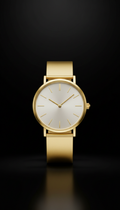 Minimalist gold wristwatch luxe white dial