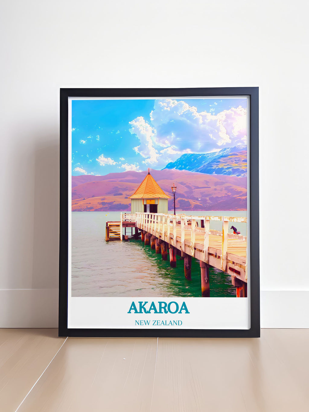 Akaroa Harbour Print – New Zealand Coastal Wall Art – Akaroa Travel Poster – Scenic Akaroa Harbour Decor – New Zealand Landscape Print