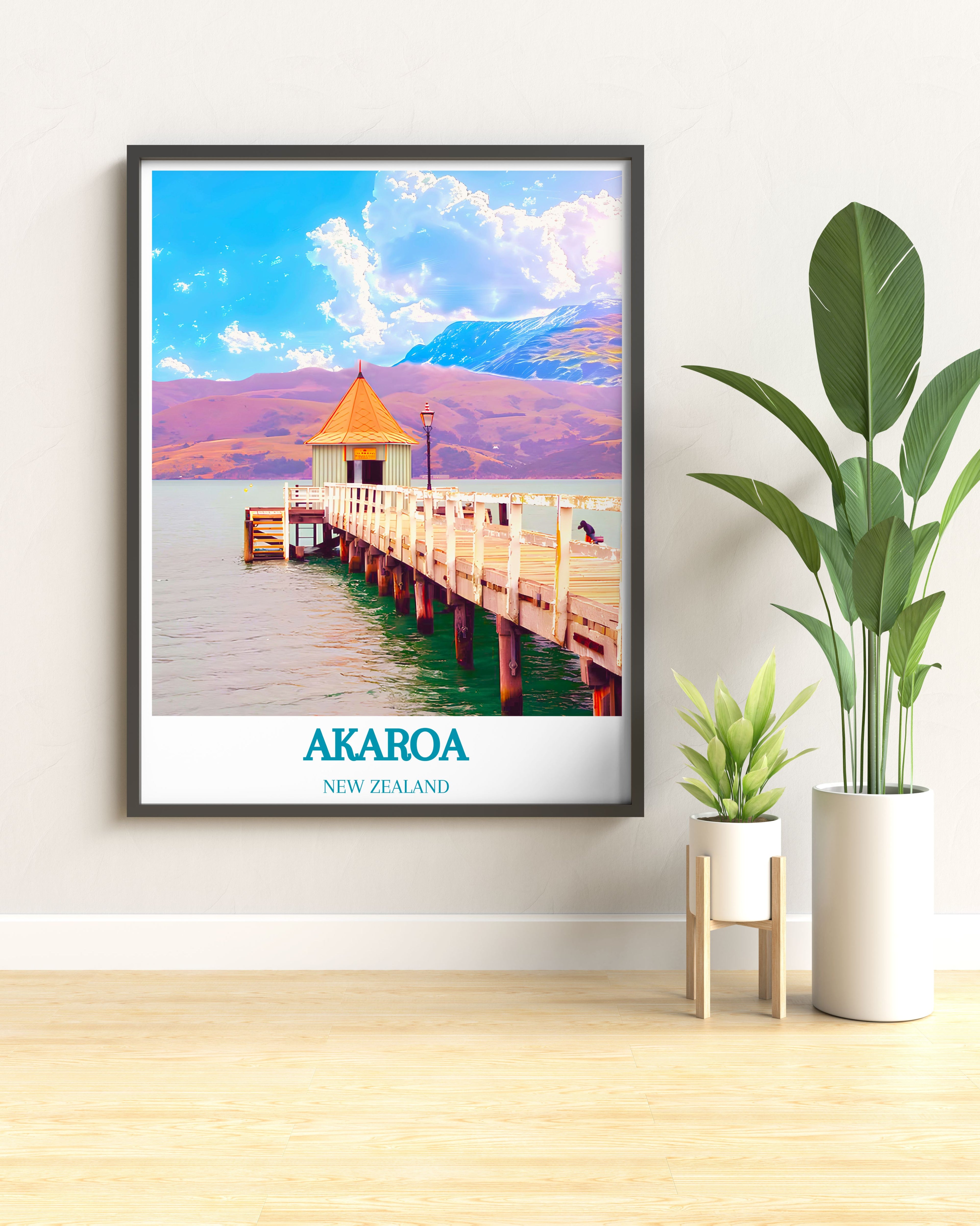 Akaroa Harbour Print – New Zealand Coastal Wall Art – Akaroa Travel Poster – Scenic Akaroa Harbour Decor – New Zealand Landscape Print