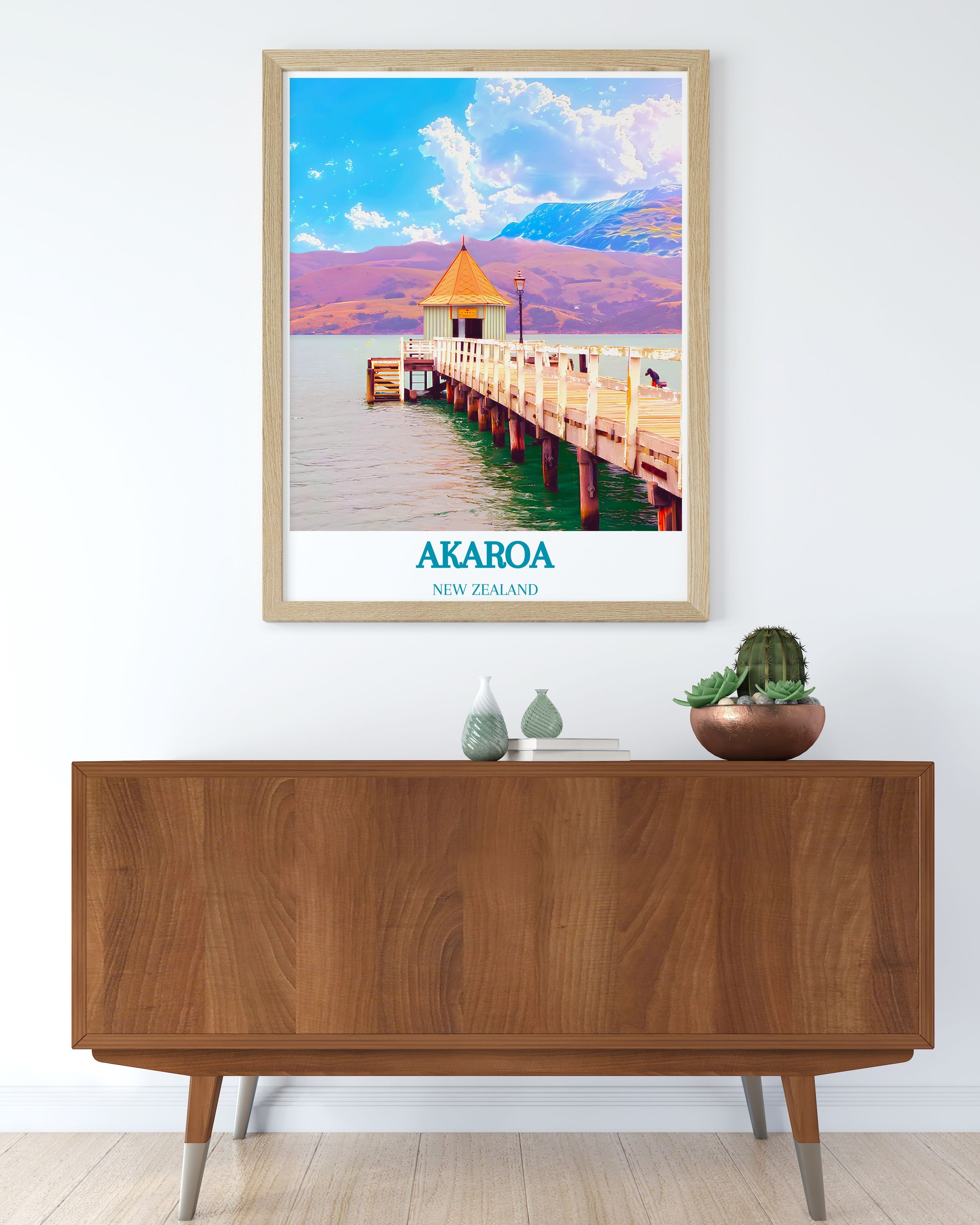 Akaroa Harbour Print – New Zealand Coastal Wall Art – Akaroa Travel Poster – Scenic Akaroa Harbour Decor – New Zealand Landscape Print