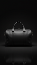 Black leather gym bag silver hardware